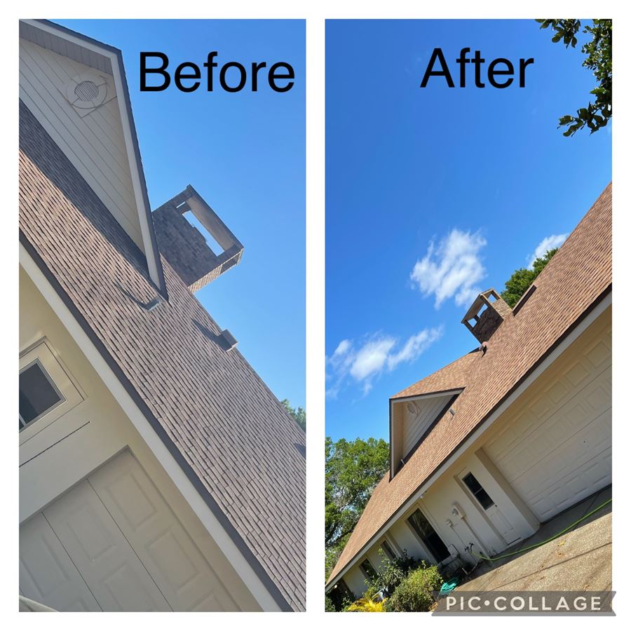Softwash roof cleaning in auburndale fl